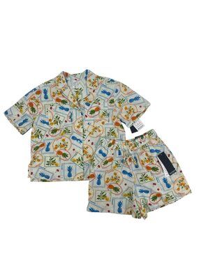 Deja Bleu Women's Size M Pajama Set Loungewear Sleepwear Tropical Fruit NWT